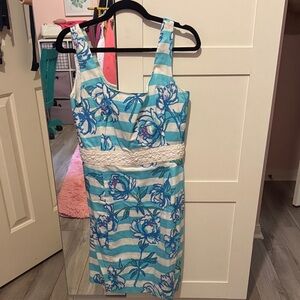 Lilly Pulitzer Blue and White Floral Dress